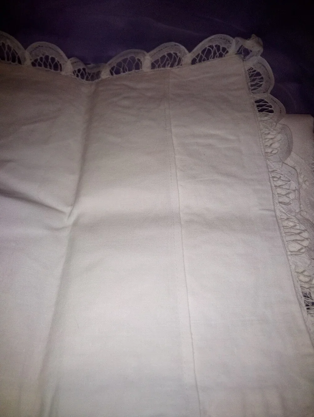 Beautiful Tatted Cotton Pillow Covers Wedding Baptism Display